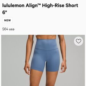 lululemon athletica Blue High-Rise Bike Shorts